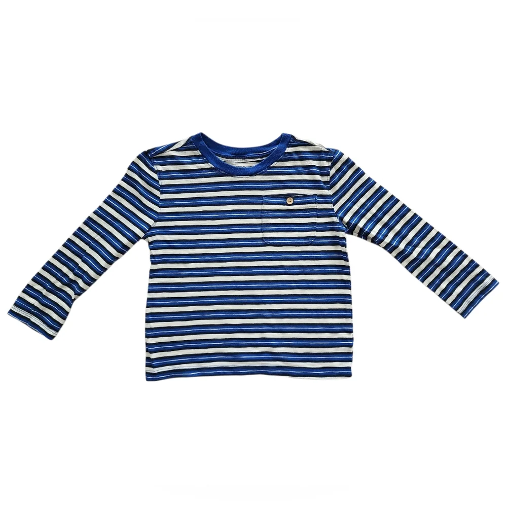Boys Old Navy Long Sleeve Bundle | Nature & Striped Tees - Size 5T